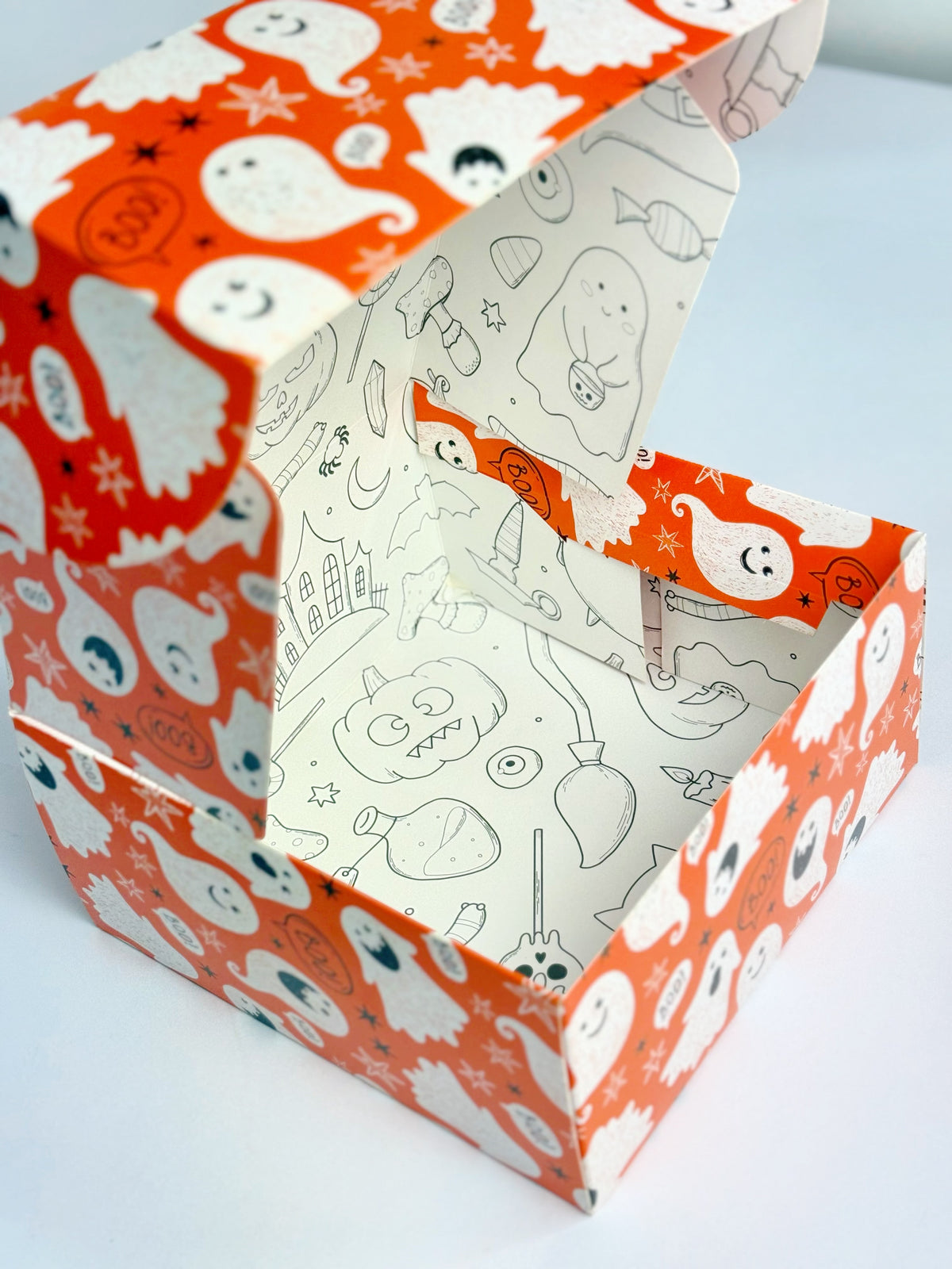 BOX CUBO HALLOWEEN NARANJO 20X20X10