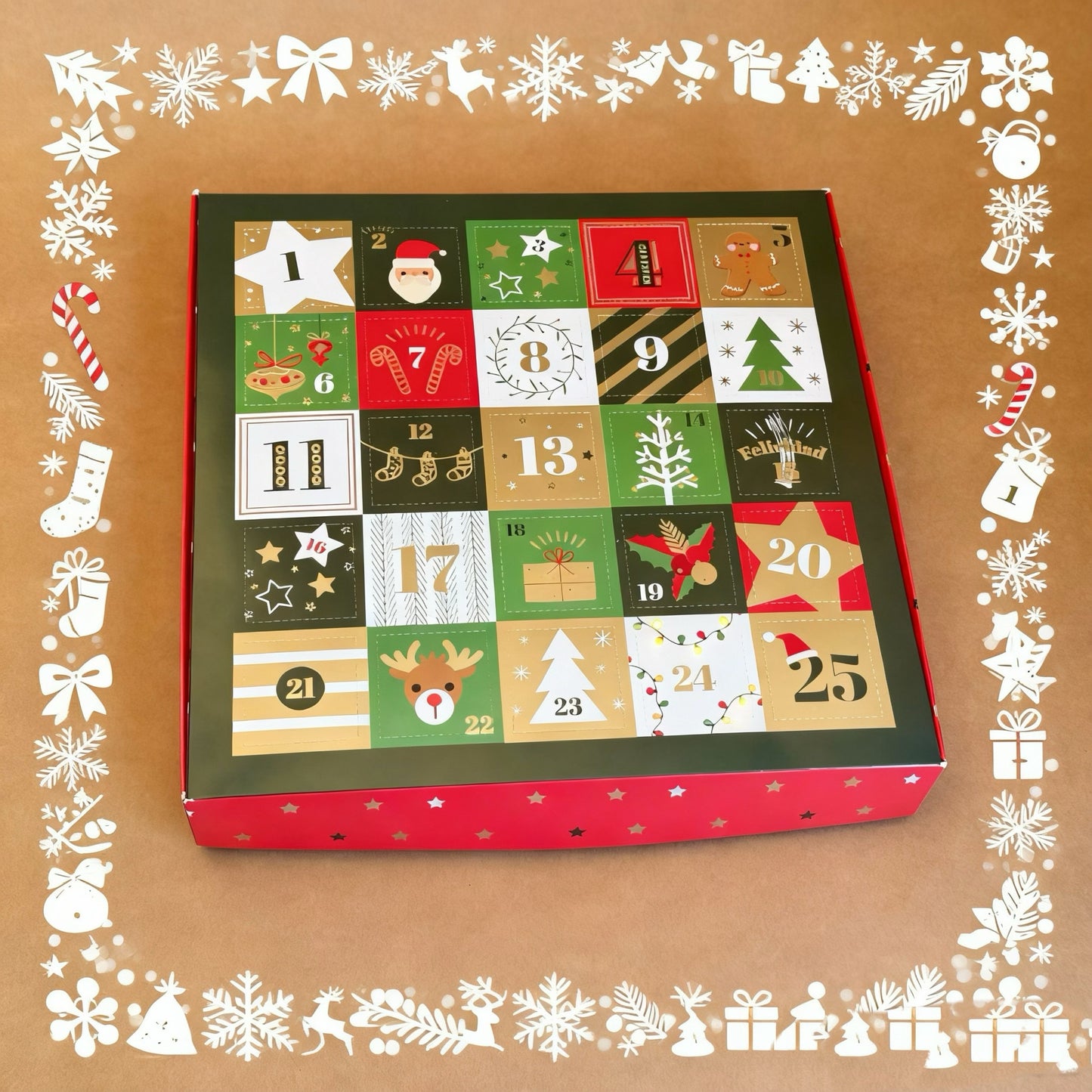BOX Calendario adviento pack 10 uni. 28x28x5