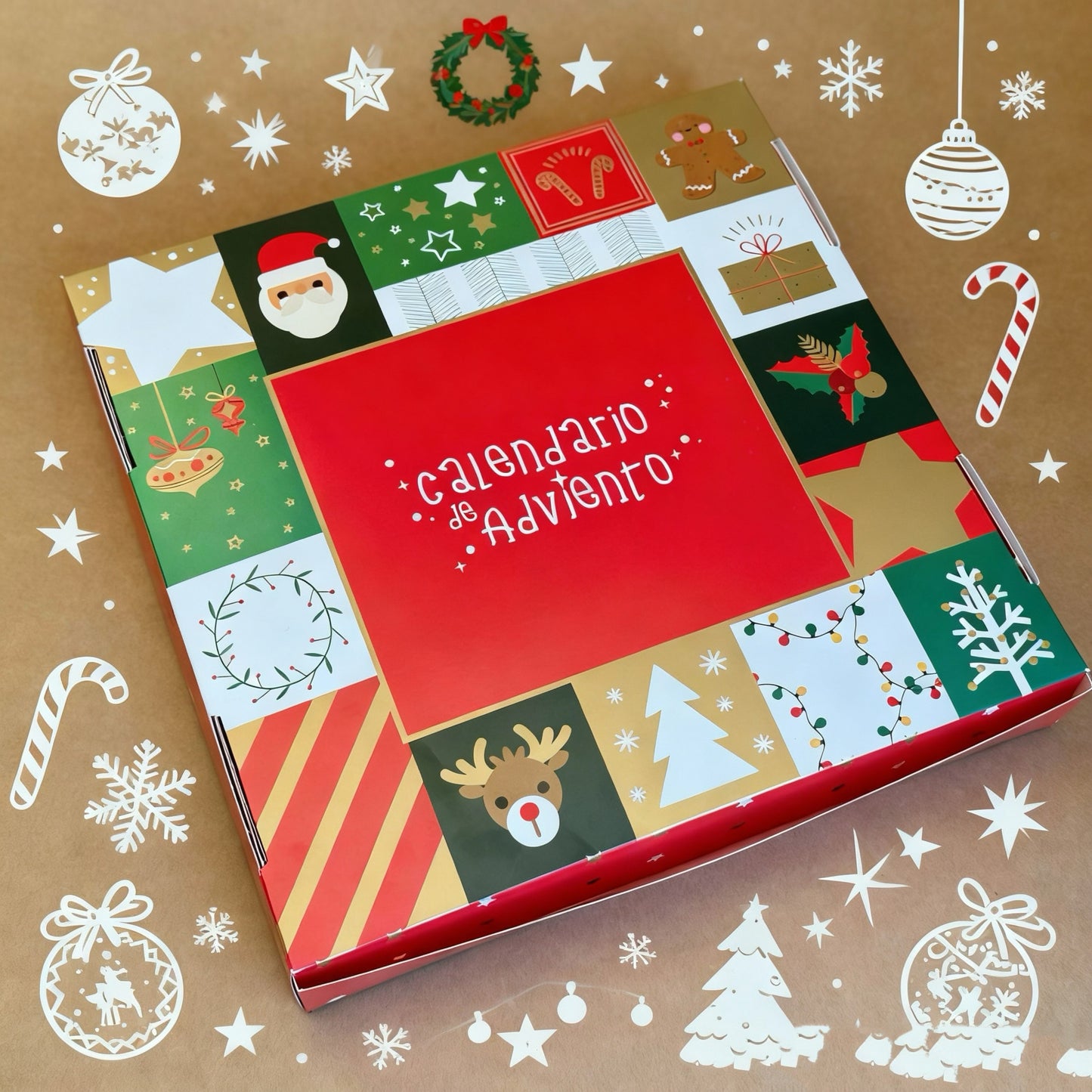 BOX Calendario adviento pack 10 uni. 28x28x5