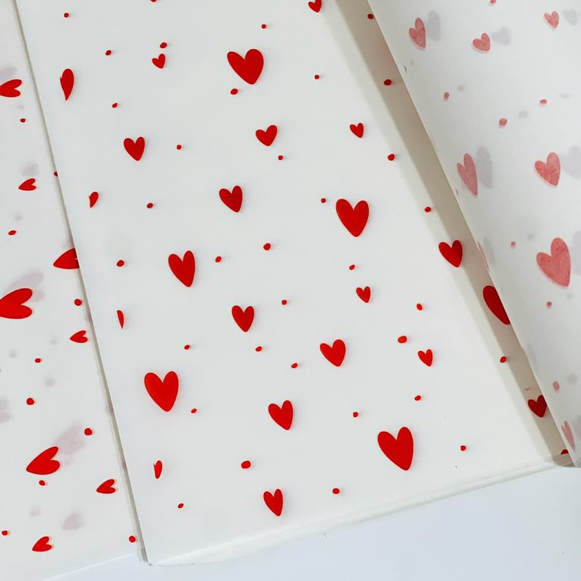 PAPEL SEDA CORAZÓN ROJO 100 UNI 39,5X25