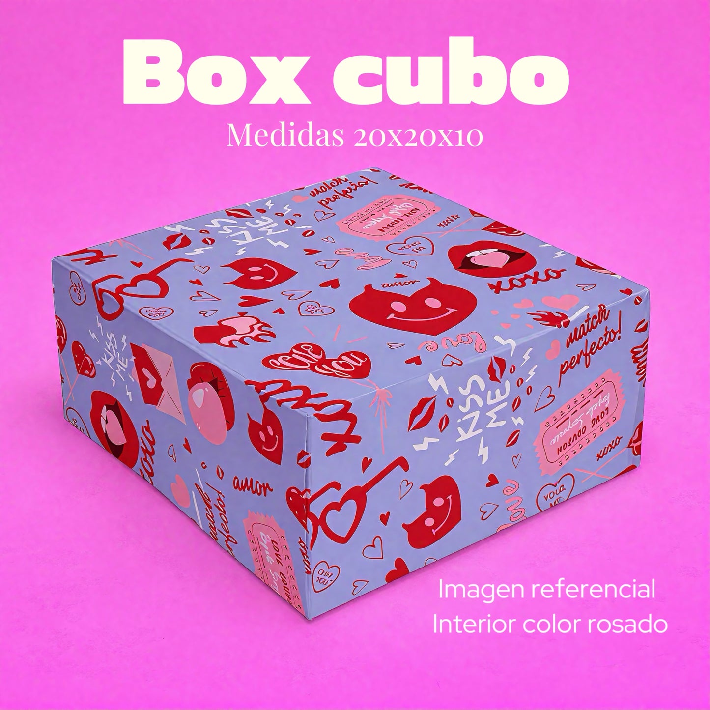 Box cubo san Valentin 20x20x10