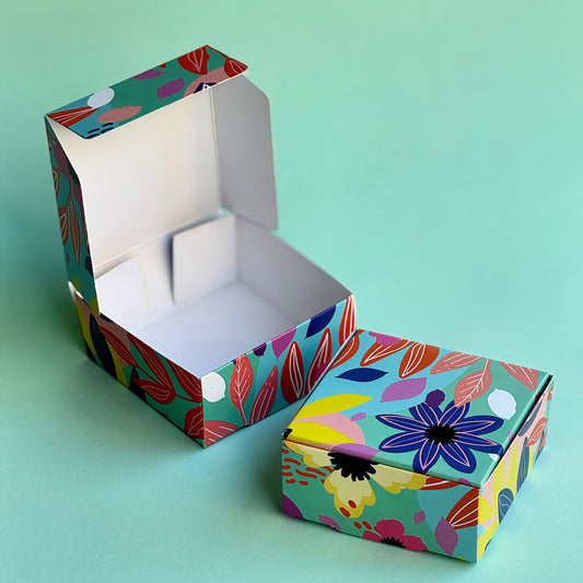 pack 100 unidades 9x9x4 floral