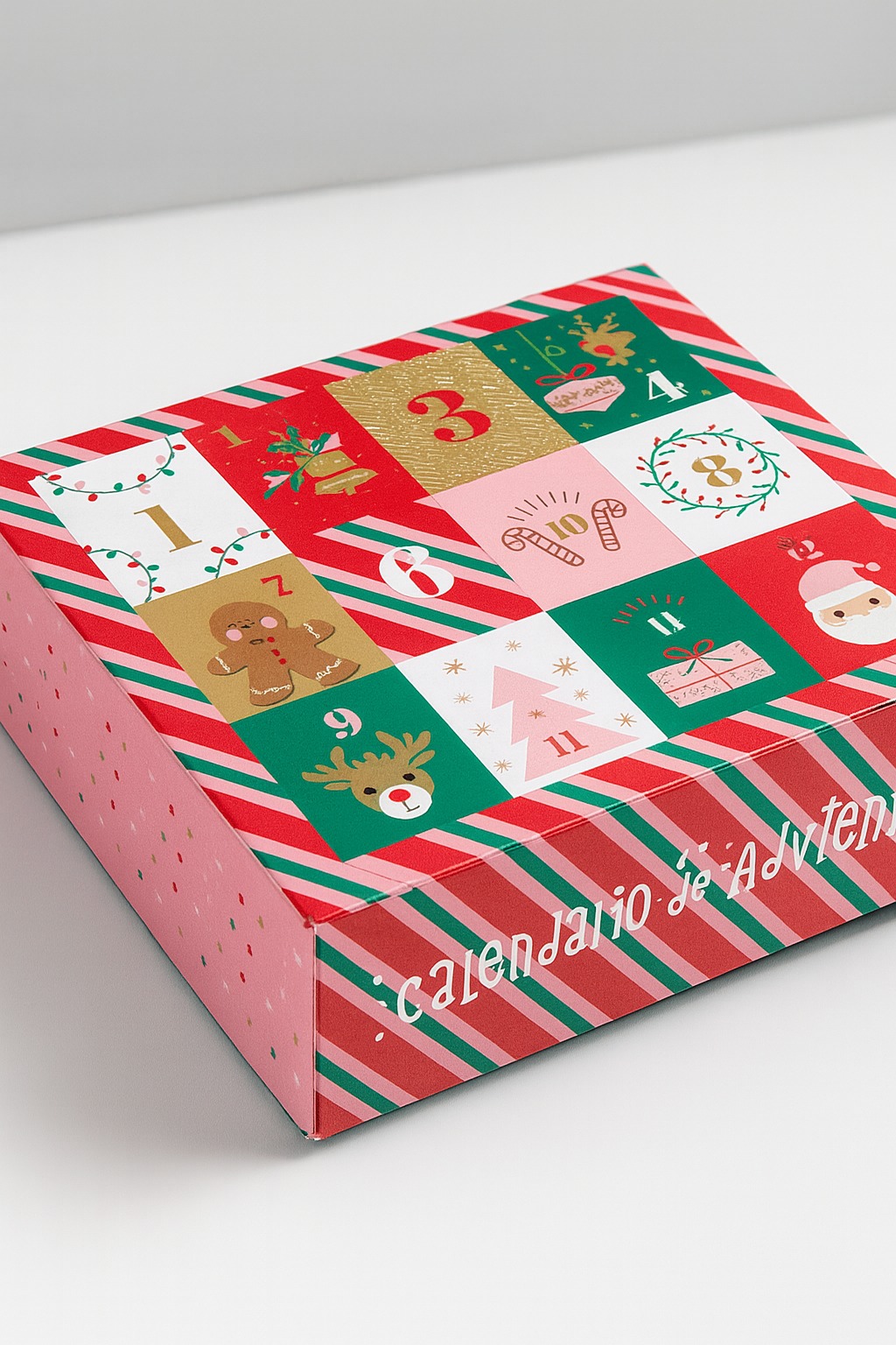 BOX CALENDARIO ADVIENTO 12 días NAVIDAD pack 10 unidades
