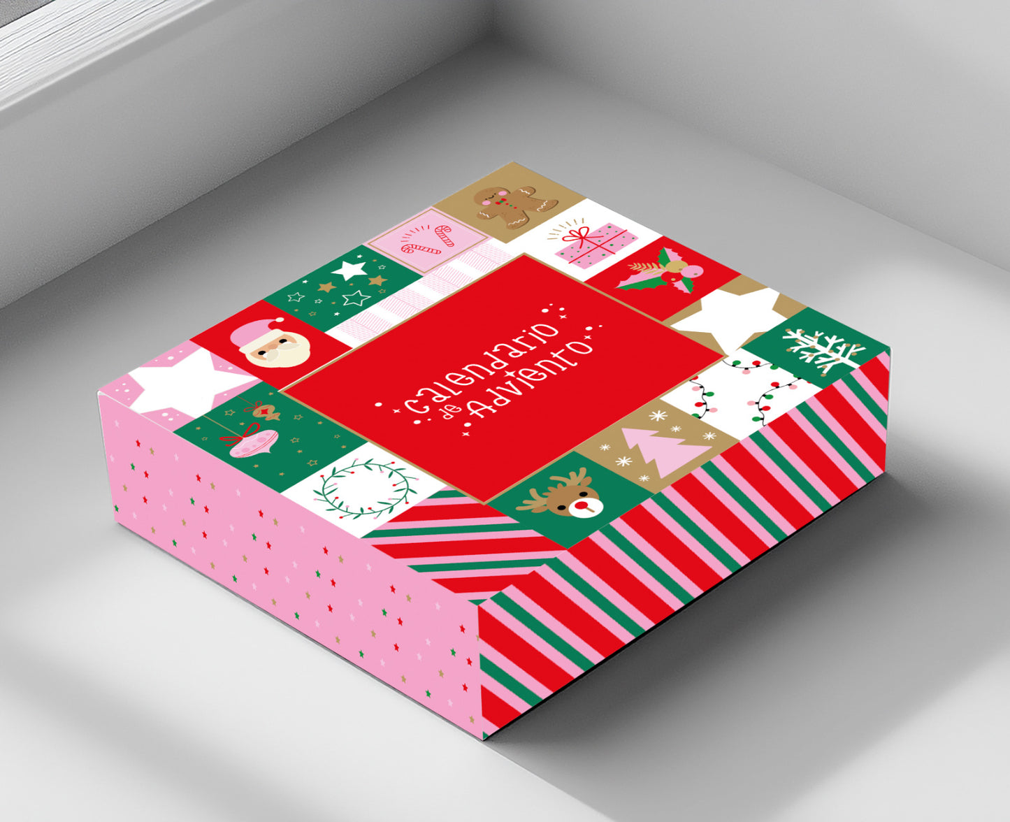 BOX CALENDARIO ADVIENTO 12 días NAVIDAD pack 10 unidades